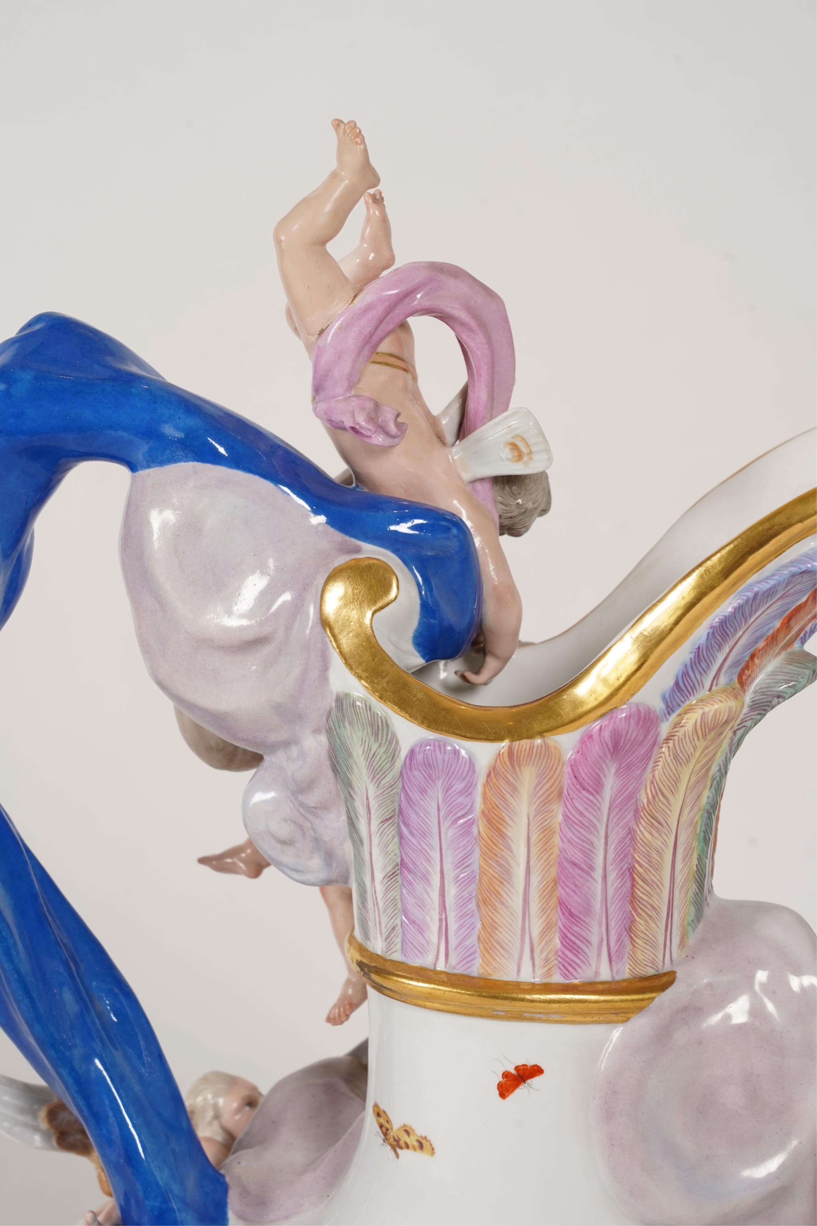 A large Meissen ‘Elements’ ewer, emblematic of air, late 19th century